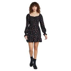 Wild Fable Long Sleeve Floral Cottagecore Prairie Short Dress size Medium